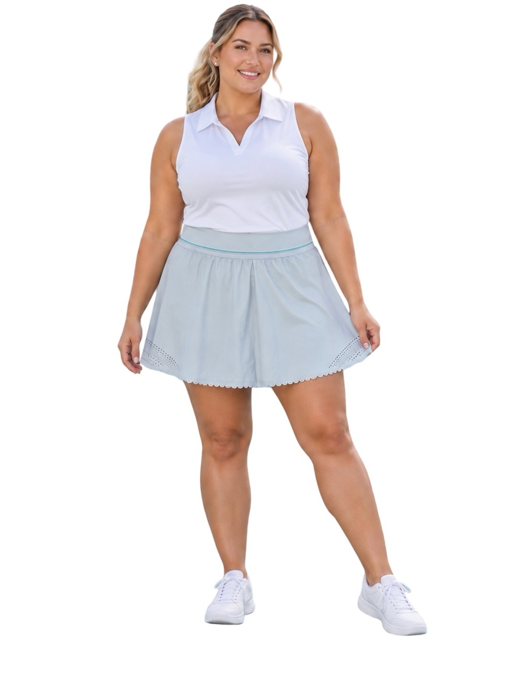 NWT RBX Mini Scalloped Golf Tennis Skort Nantucket Blue XXL UPF 50+